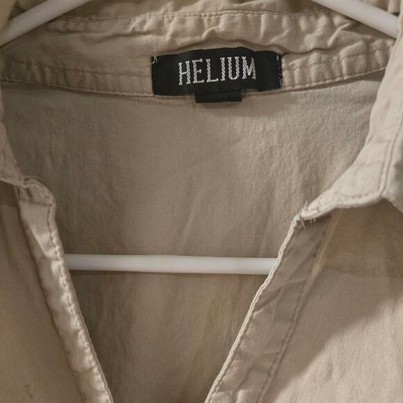 Vintage Helium Khaki Puff Sleeve Button-Up Blouse 💐 - Picture 3 of 3